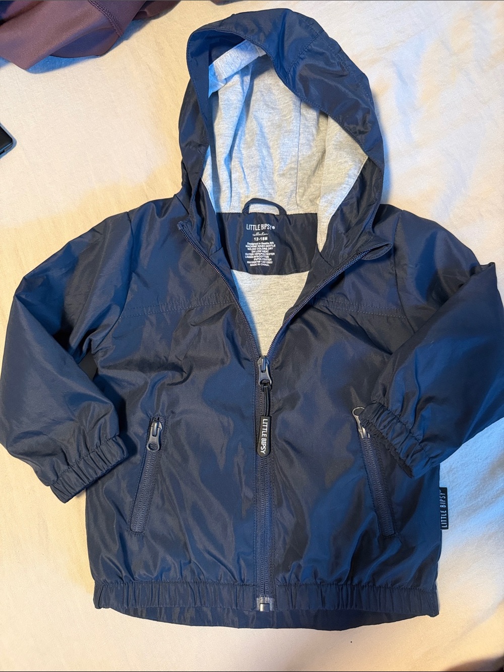 Little Bipsy Navy Hooded Rain Jacket for Kids